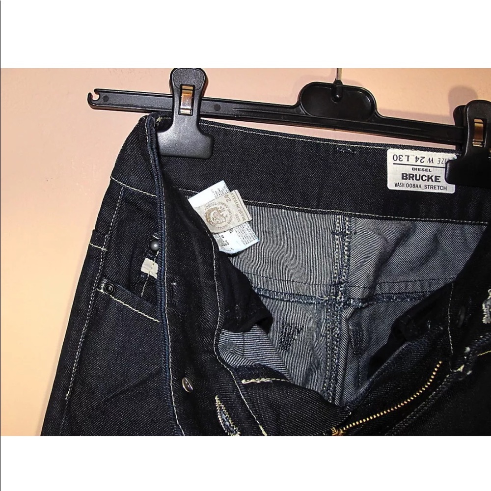 🆕 Diesel Brucke Straight Leg High Waist Jeans Dark Y2K Vintage Low Rise - Picture 9 of 9